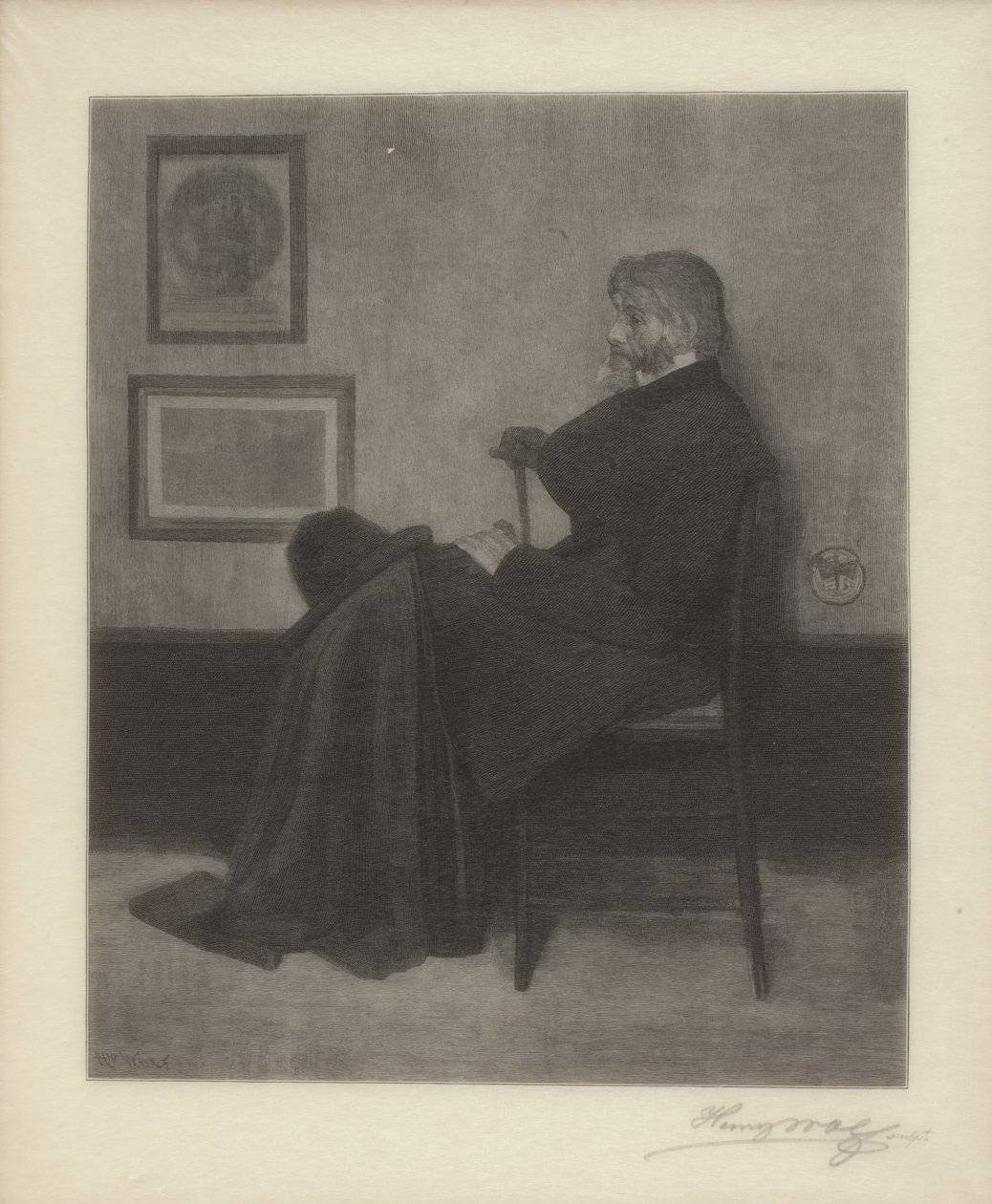 Thomas Carlyle (ahşap gravür) by James Abbott McNeill & Wolf Henry (1852 1916) Whistler