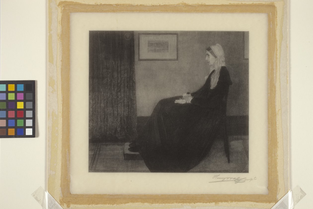 Whistler'ın Annesi (kağıt üzerine mürekkep) by James Abbott McNeill & Wolf Henry (1852 1916) Whistler