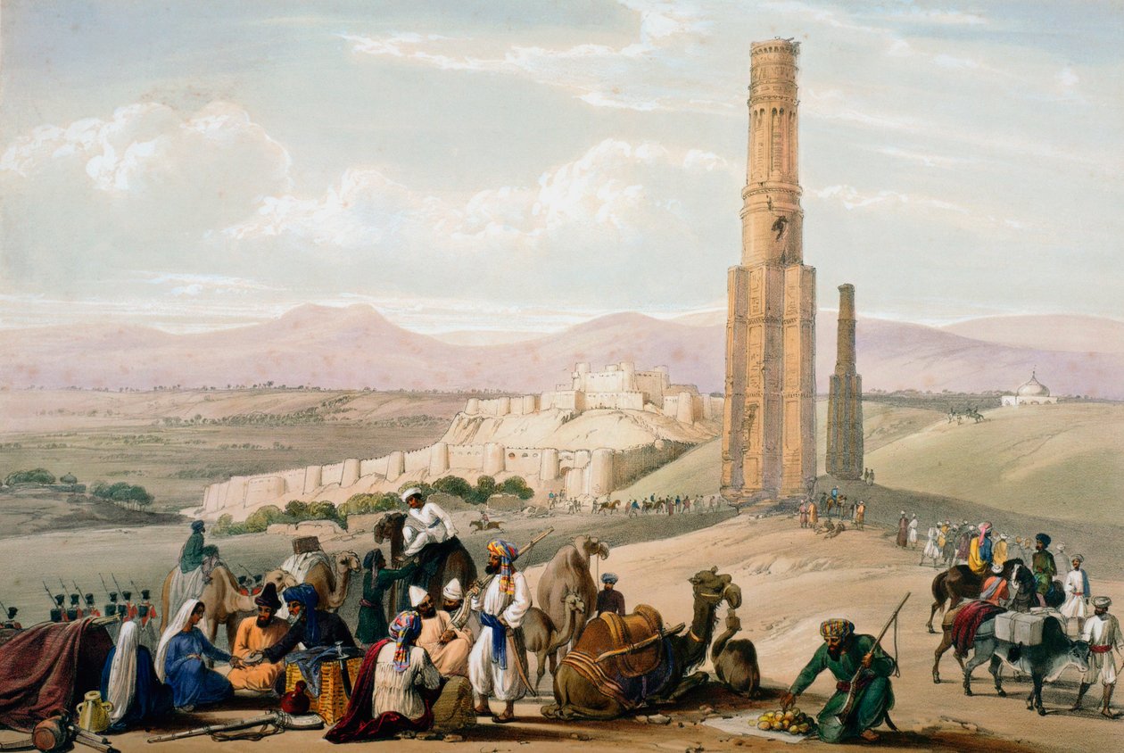 Ghanzi kalesi ve kalesi, Birinci Anglo-Afgan Savaşı, 1838-1842 c1850. by James Atkinson