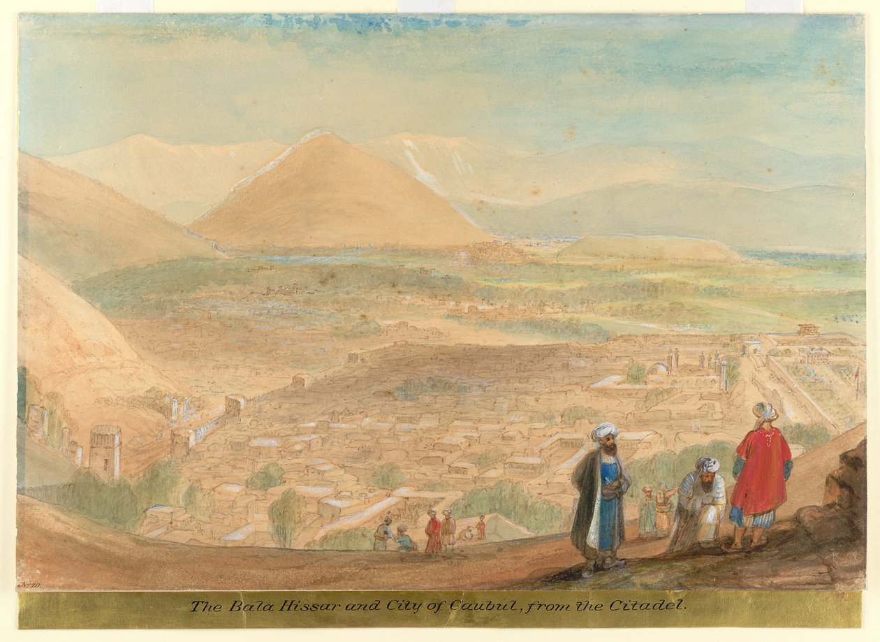 Kaleden Bala Hisarı ve Kabil (Afganistan) şehri by James Atkinson