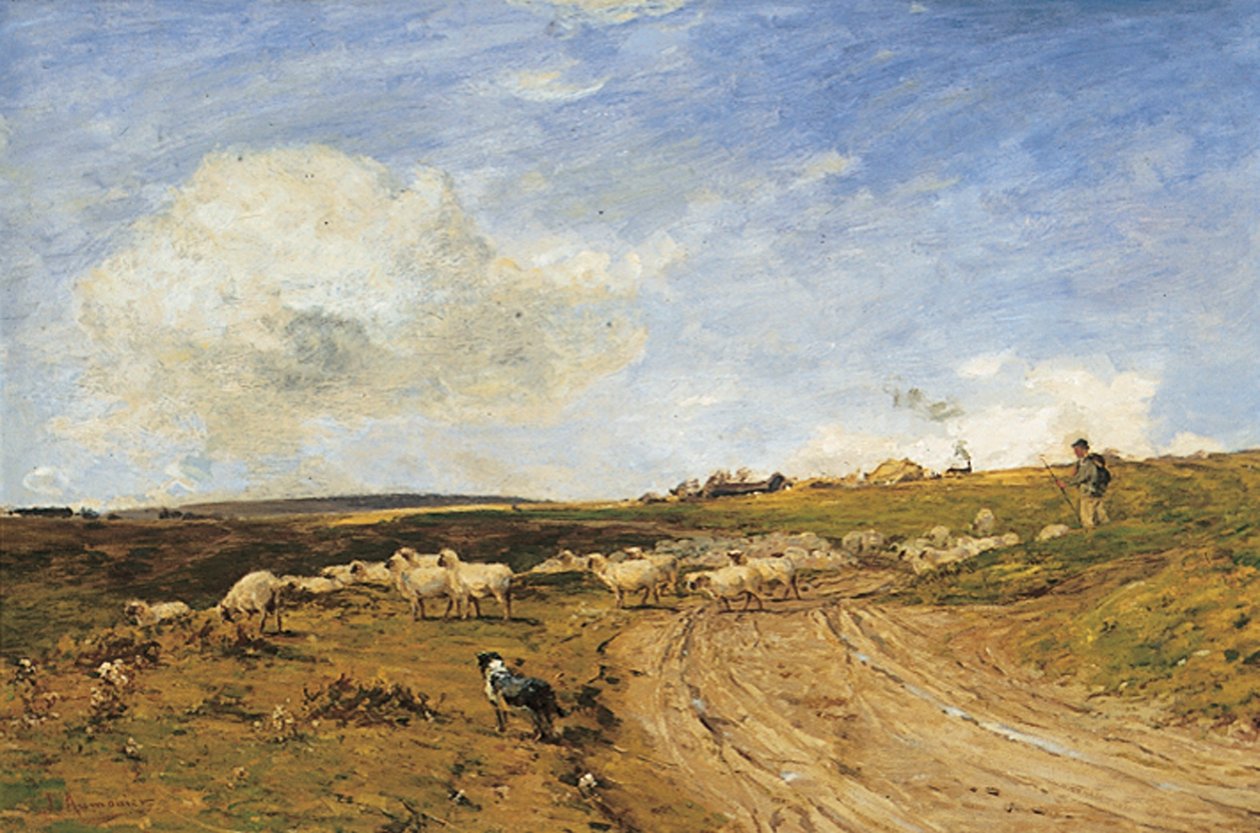 Rüzgarlı Bir Gün (tuval üzerine yağlı boya) by James Aumonier