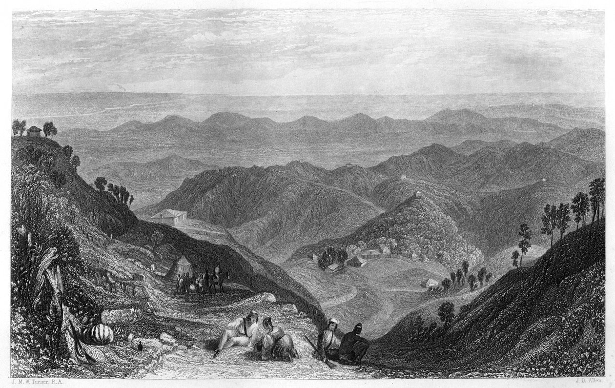 Mussoorie ve Dhoon vadisi, Hindistan, c1860. by James B. Allen