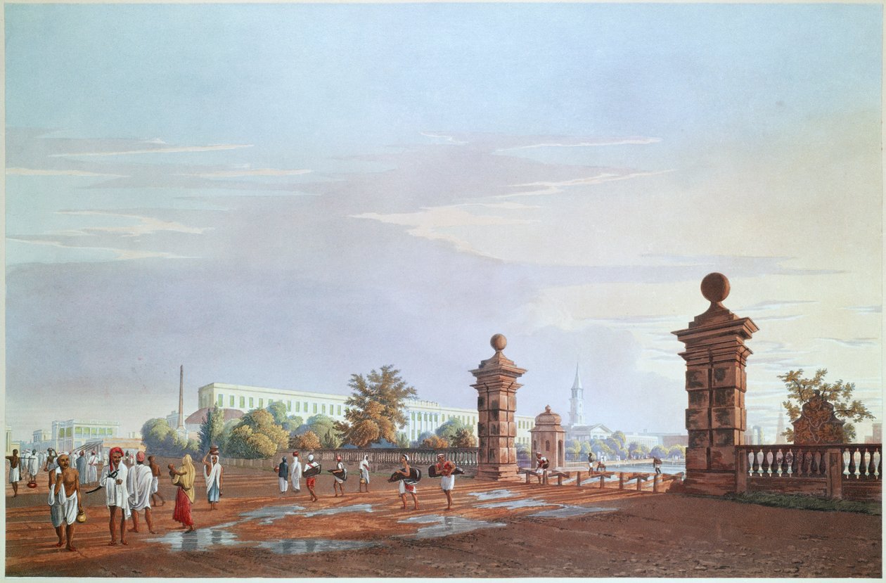 Batıdan Tank Meydanı, Robert Havell tarafından oyulmuş, pub. 1824 by James Baillie after Fraser