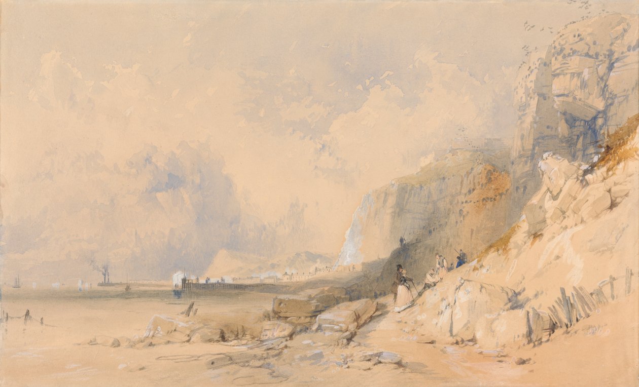 Dover yakınlarındaki bir Uçurum Yolundaki Figürler by James Baker Pyne