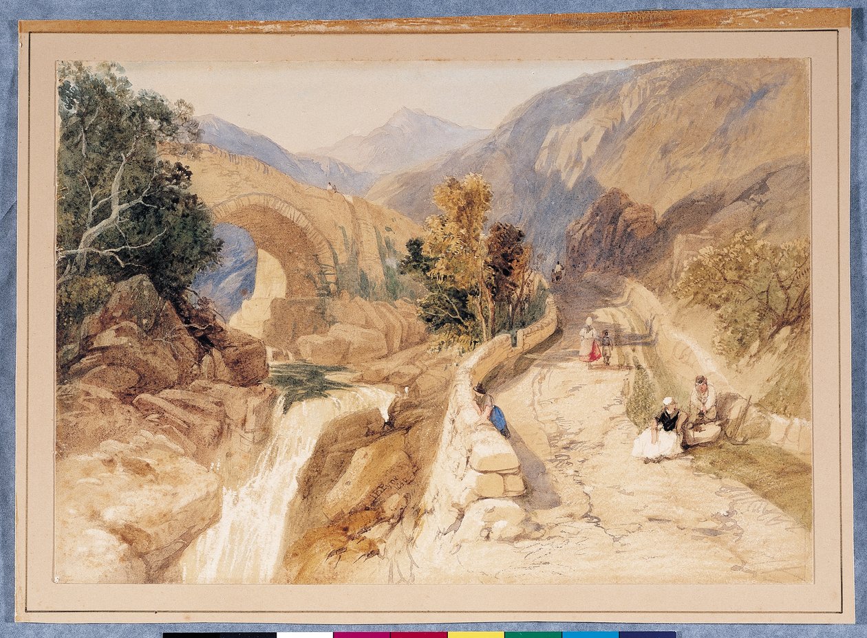 Tirol'de (kırık beyaz kağıt üzerine suluboya) by James Baker Pyne