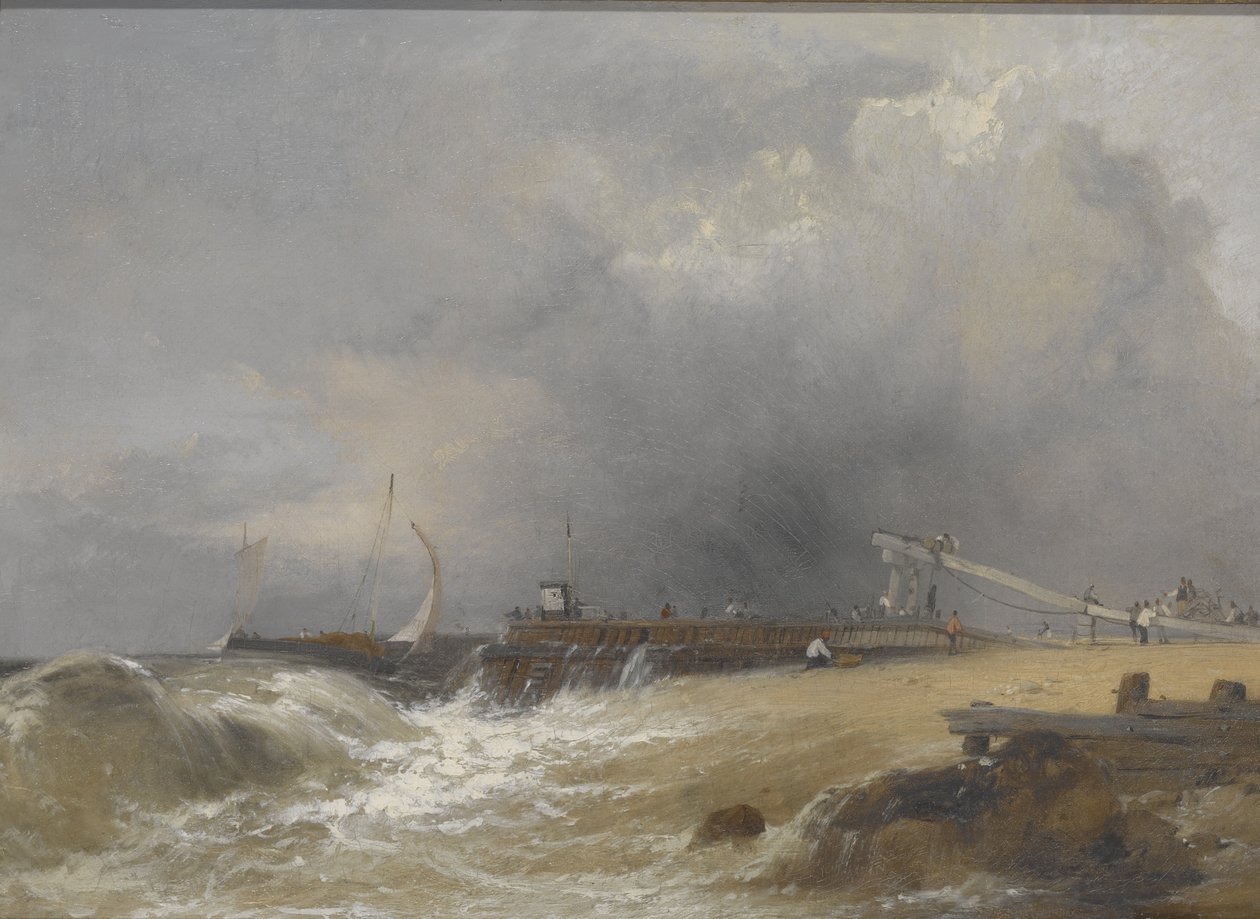 Sussex Sahili'ndeki Littlehampton İskelesi, 1842 dolayları (tuval üzerine yağlıboya) by James Baker Pyne
