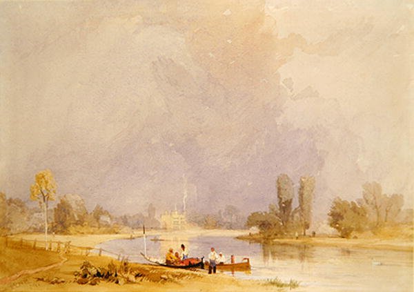 Syon House, Thames üzerinde (kağıt üzerine suluboya) by James Baker Pyne