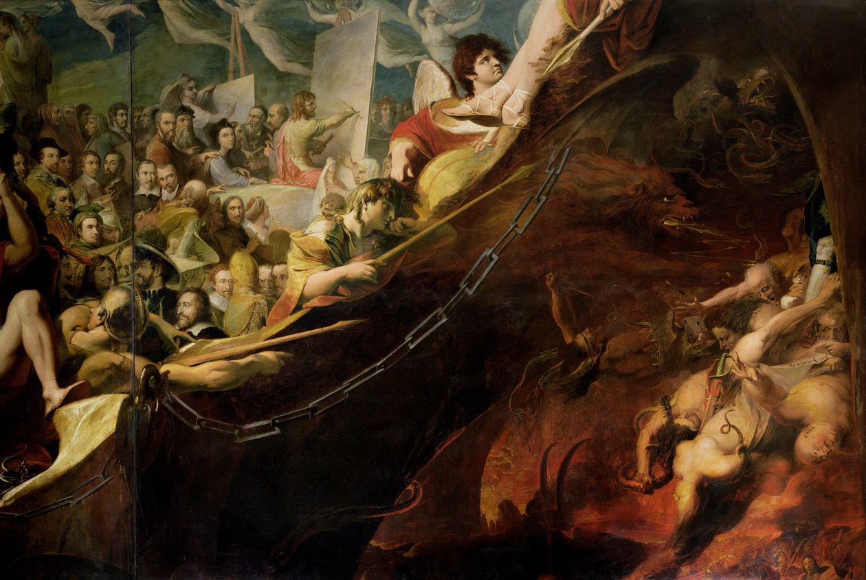 Elysium veya Son İntikam Durumu, 'İnsan Kültürü ve Bilgisinin İlerlemesi' serisinde altıncı, Tartarus c.1777-84 (tuval üzerine yağlı boya) (bkz. 101465) by James Barry