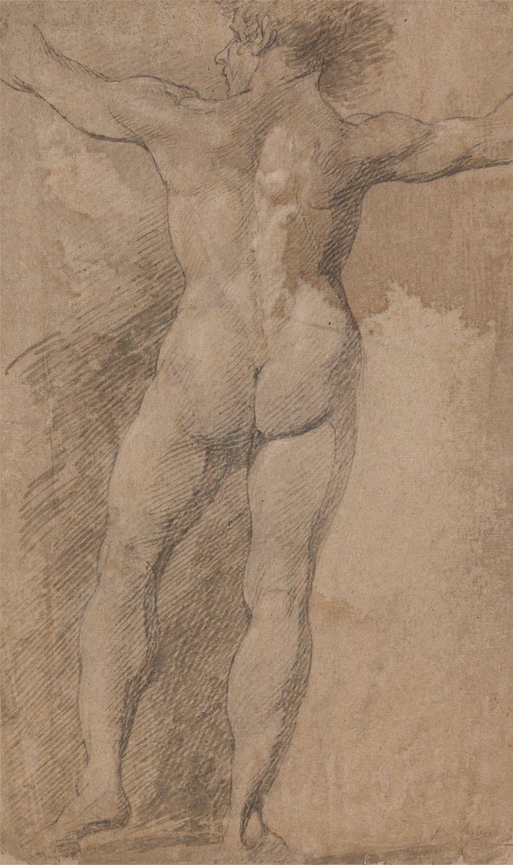 Arkadan Görülen Kolları Geniş Açılı Erkek by James Barry