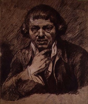 Otoportre, c.1800 (kağıt üzerinde fırça ve bistre) by James Barry