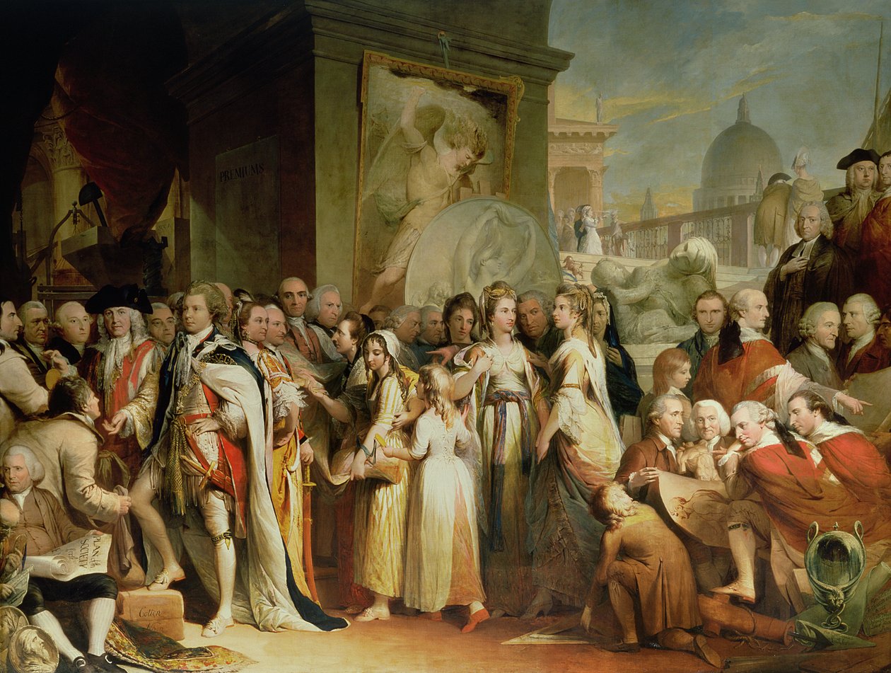 Sanat Topluluğunda Primlerin Dağılımı, İnsan Kültürü ve Bilgisinin İlerlemesi serisinde beşinci, c.1777-84 by James Barry