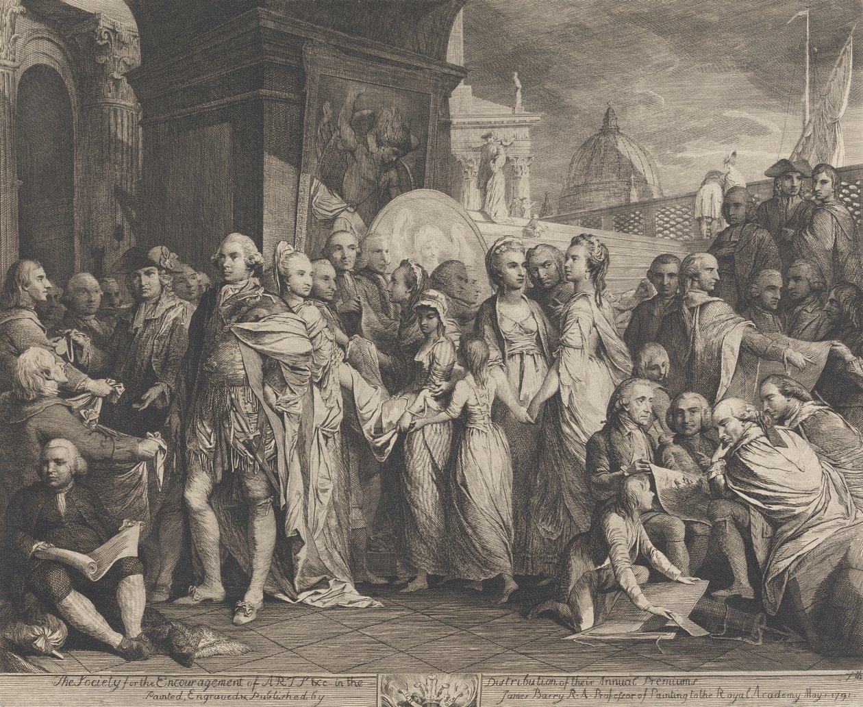 Windsor'da Kraliçe veya Yurtiçi Eğitim (Sanatı Teşvik Derneği'nin Büyük Odasının Duvarları İçin Tasarımlar) by James Barry