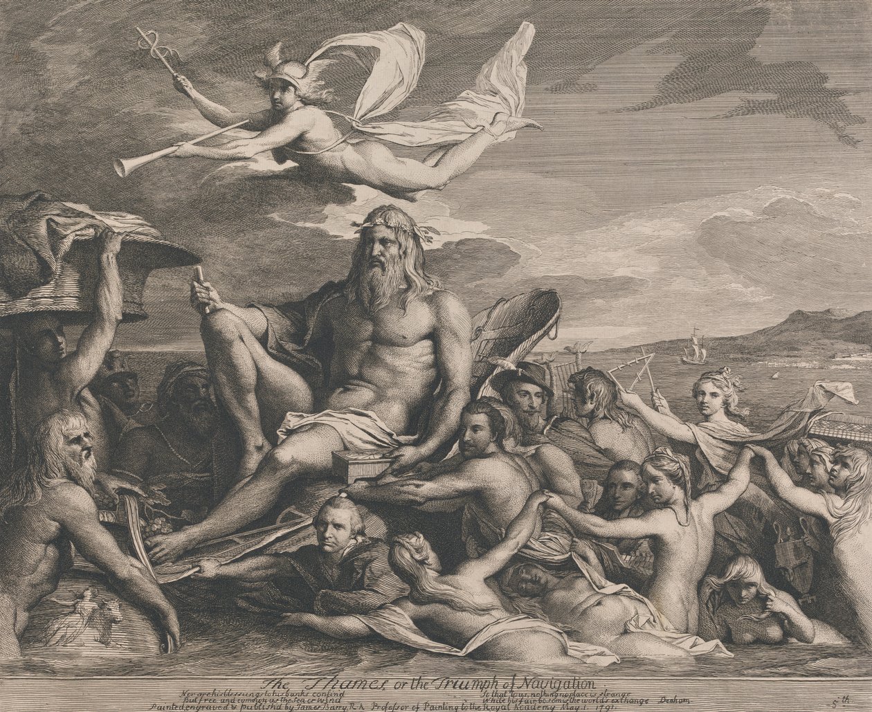 Thames veya Navigasyonun Zaferi (Sanatı Teşvik Derneği'nin Büyük Odası için Tasarımlar) by James Barry