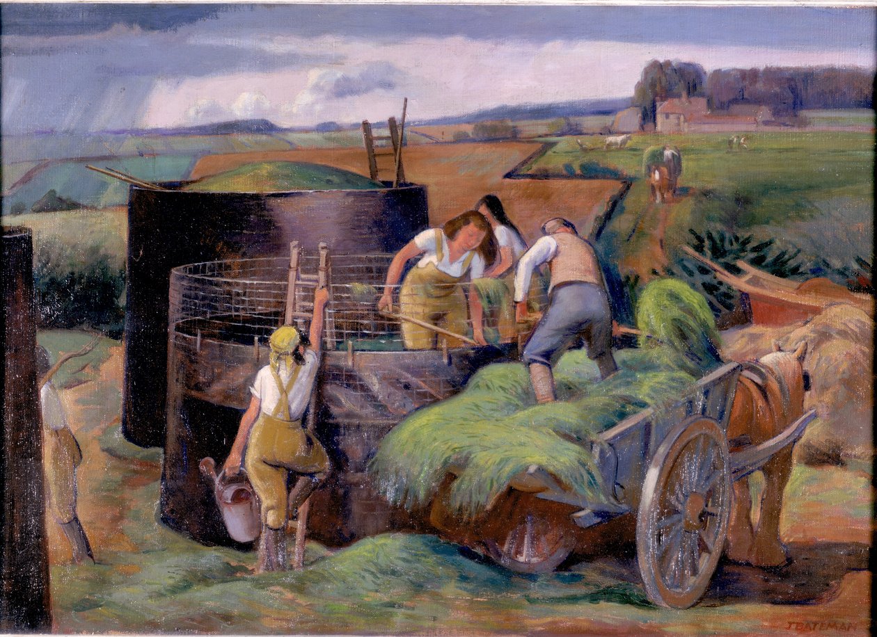 Silaj, c.1940 (tuval üzerine yağlı boya) by James Bateman