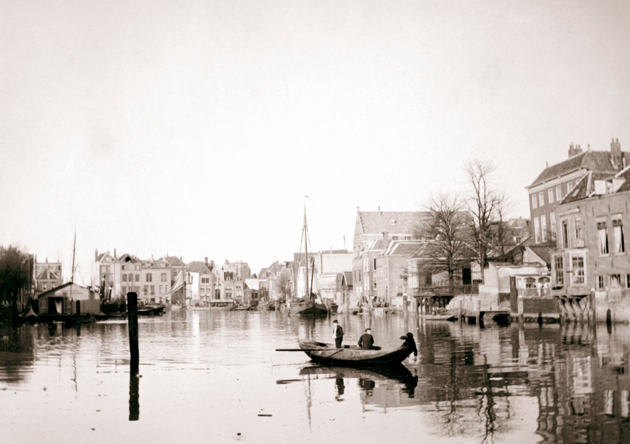 Kanaldaki tekne, Dordrecht, Hollanda, 1898. by James Batkin