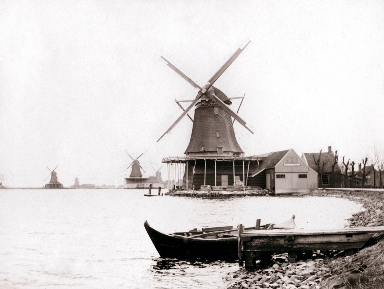 Yel Değirmenleri, Laandam, Hollanda, 1898. by James Batkin