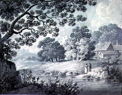 Ön planda bir nehir gösteren manzara by James Bayes