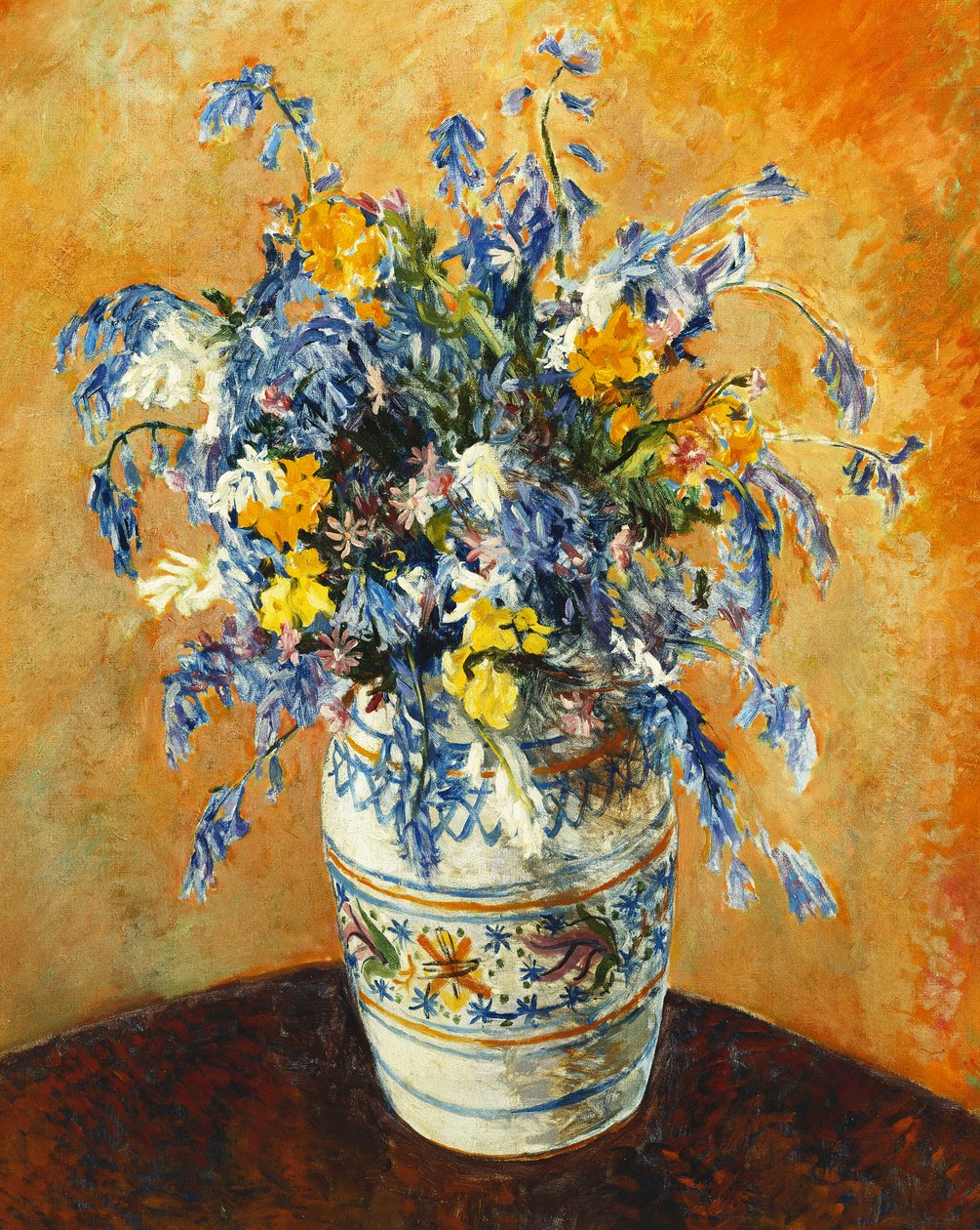 Süslenmiş Vazoda Bluebells ve Nergis by James Bolivar Manson