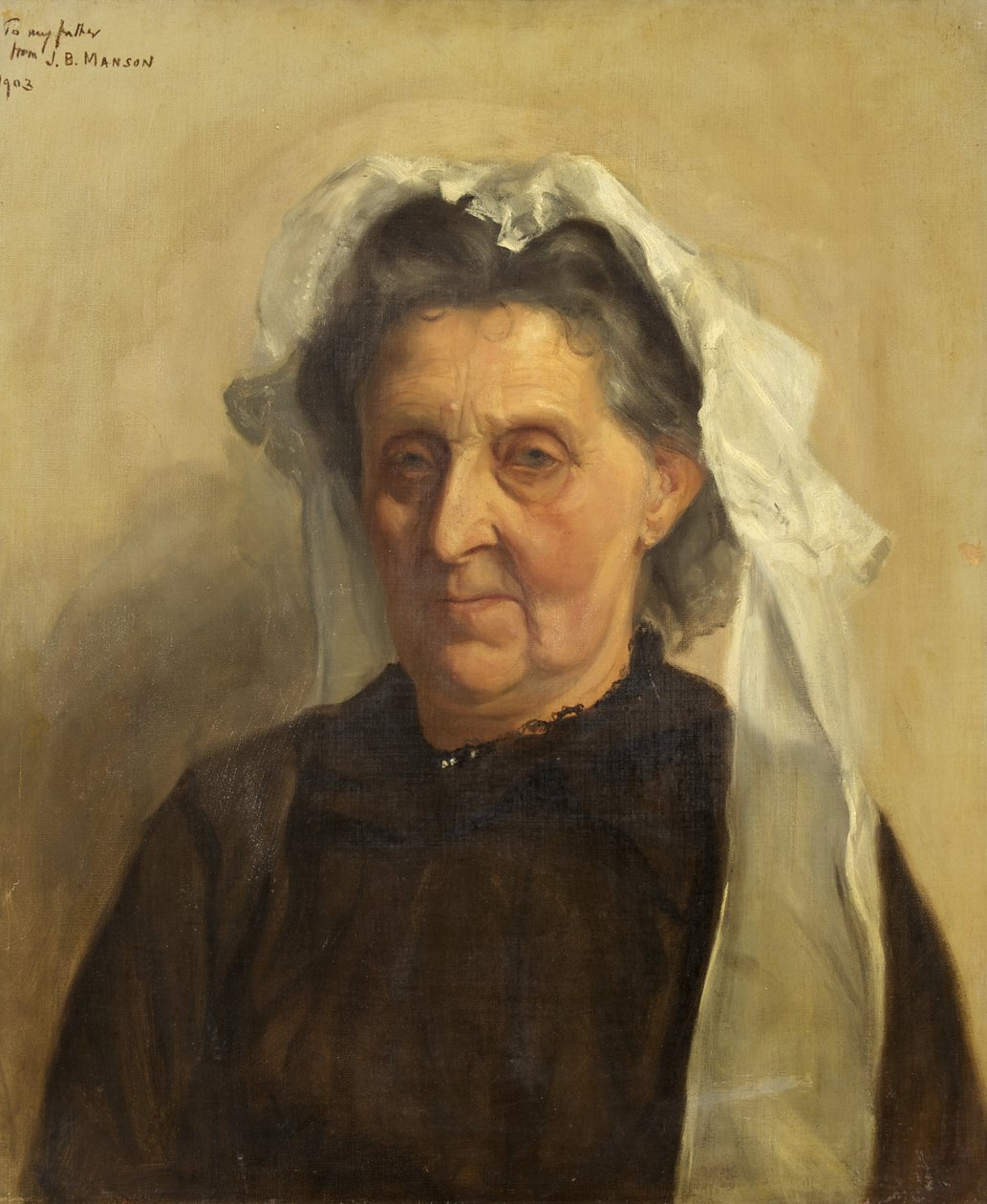 Beyaz Şapkalı Yaşlı Kadın, 1903 by James Bolivar Manson