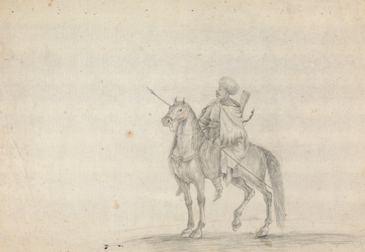 Mızrak Taşıyan At Sırtındaki Adam by James Bruce