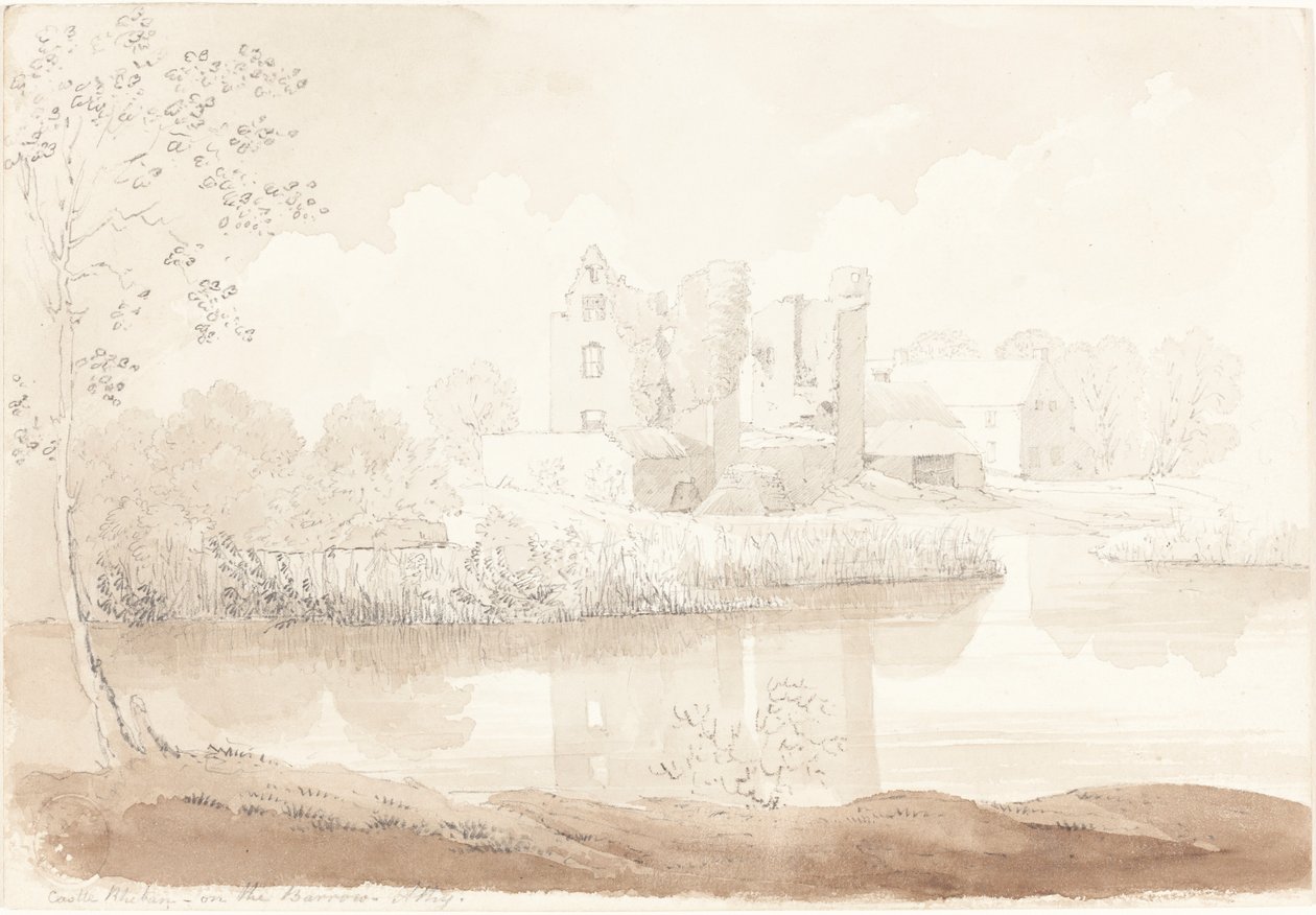 Barrow Nehri üzerindeki Rheban Kalesi, Athy by James Bulwer