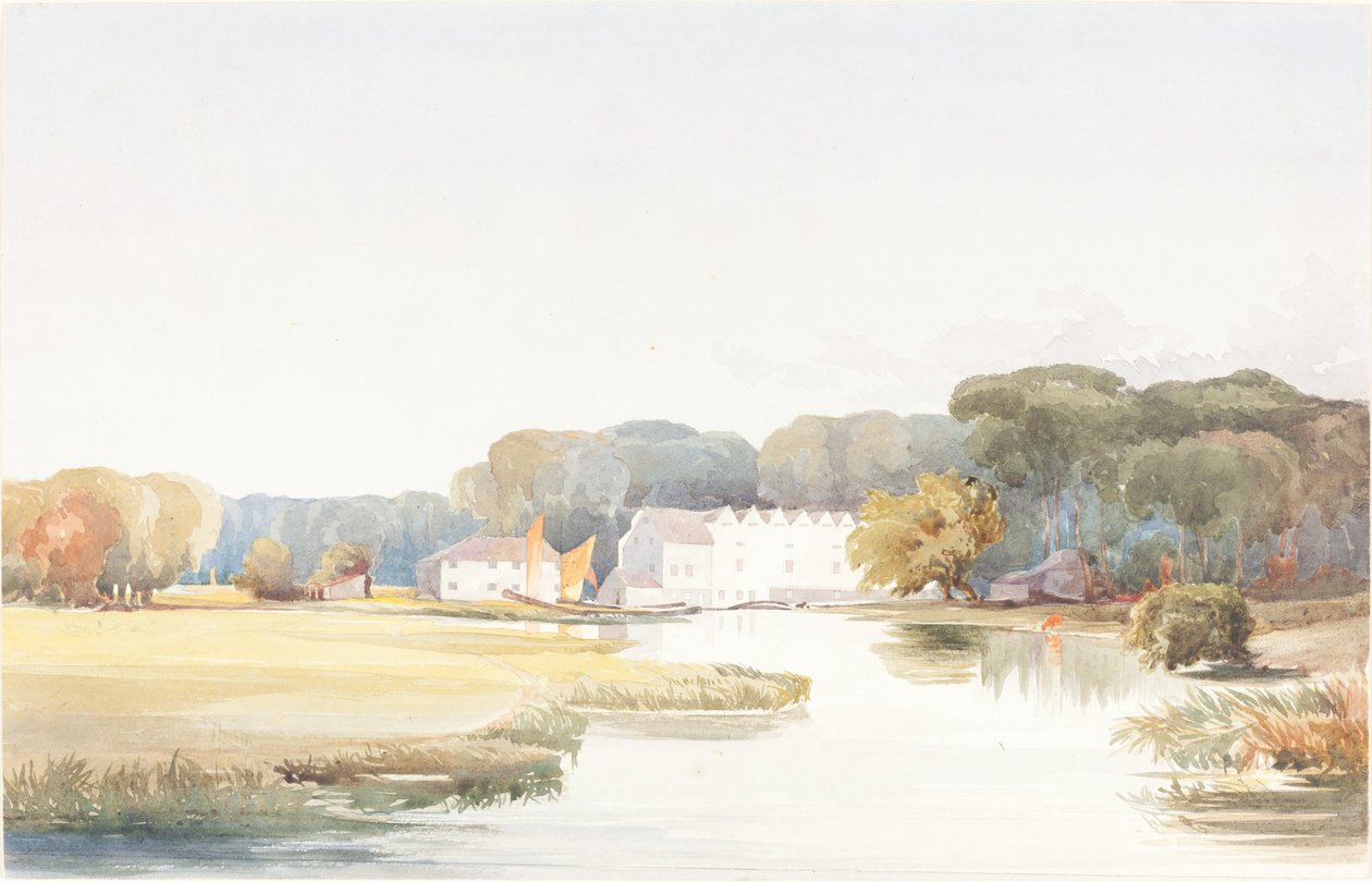 Bure Nehri üzerindeki Horstead Değirmeni, Norfolk, 18291848. by James Bulwer