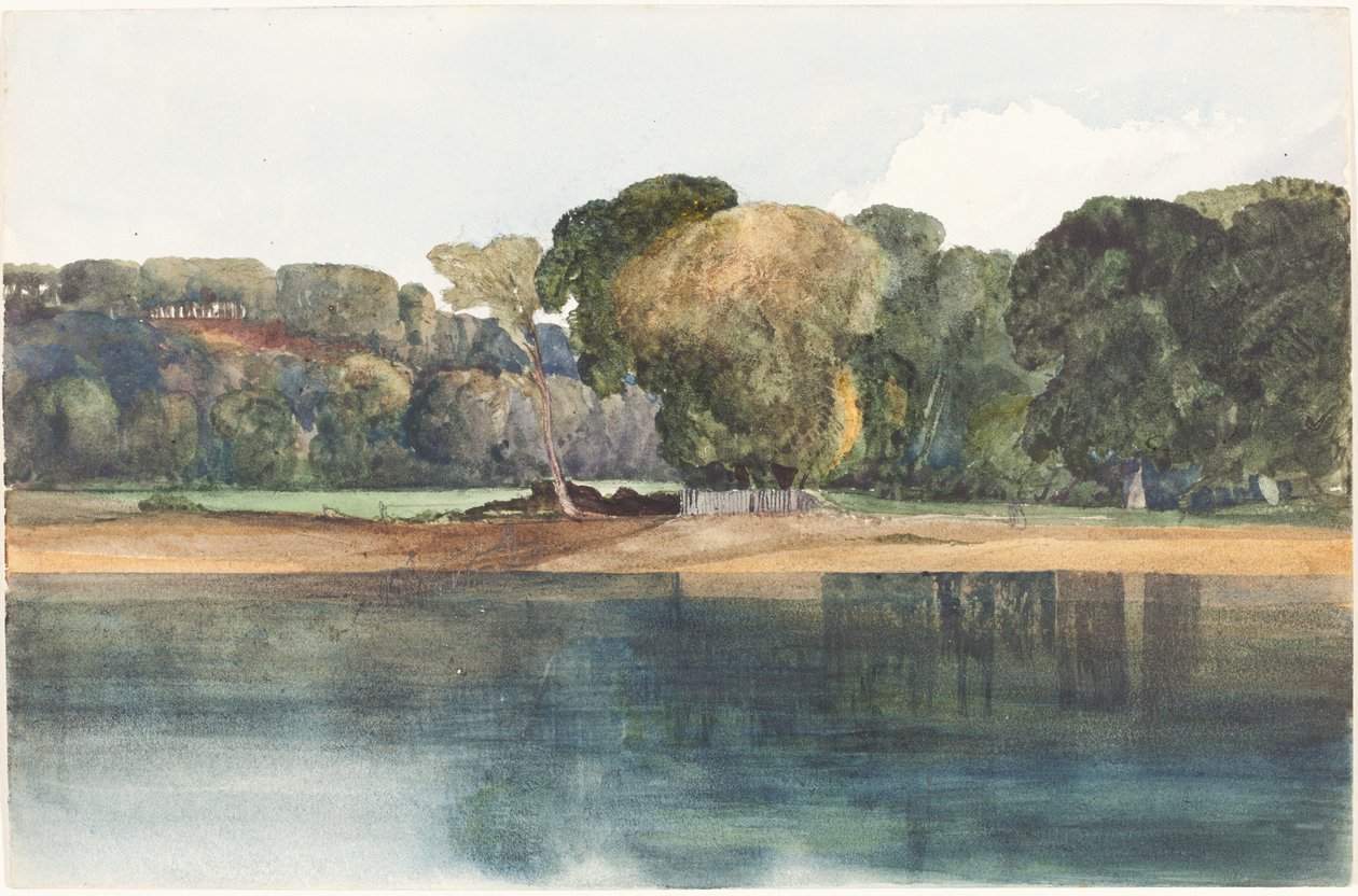 Ağaçlar ve Su ile Manzara by James Bulwer