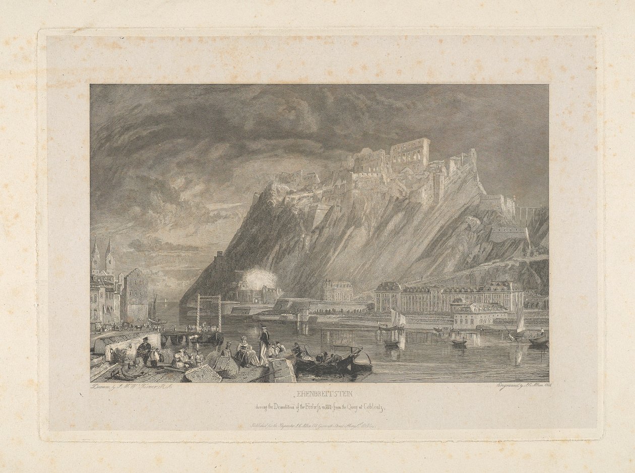 Ehenbreitstein, 1817'de Coblentz'deki Rıhtımdan Kalenin Yıkımı Sırasında. by James C. Allen