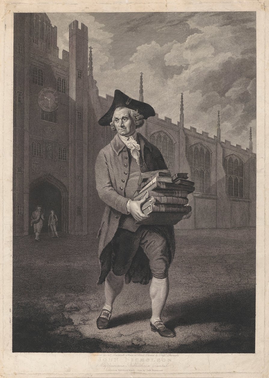 Portret van John Nicholson John Nicholson Mappesiana Bibliotheca Cantab (nesne üzerindeki başlık) by James Caldwall