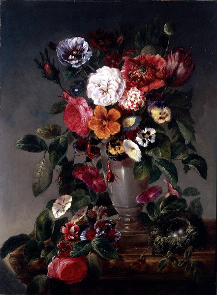 Bir Vazoda Çeşitli Çiçeklerin Natürmort by James Charles Ward