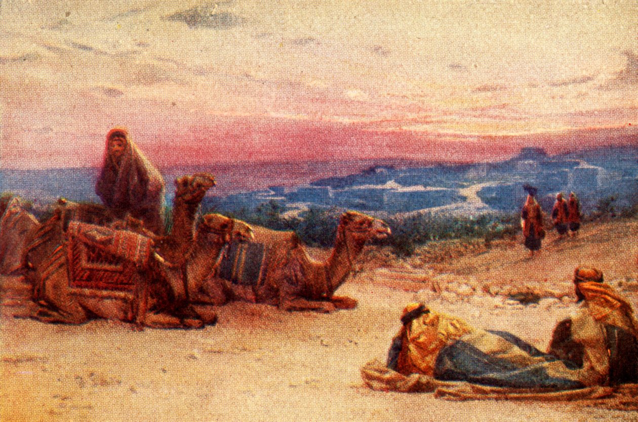 Filistin Köyü Dışında Dinlenen Gezginler - Elçilerin İşleri xx 5, c1924. Yaratıcılar: James Clark, Henry A Harper. by James Clark and Henry A Harper