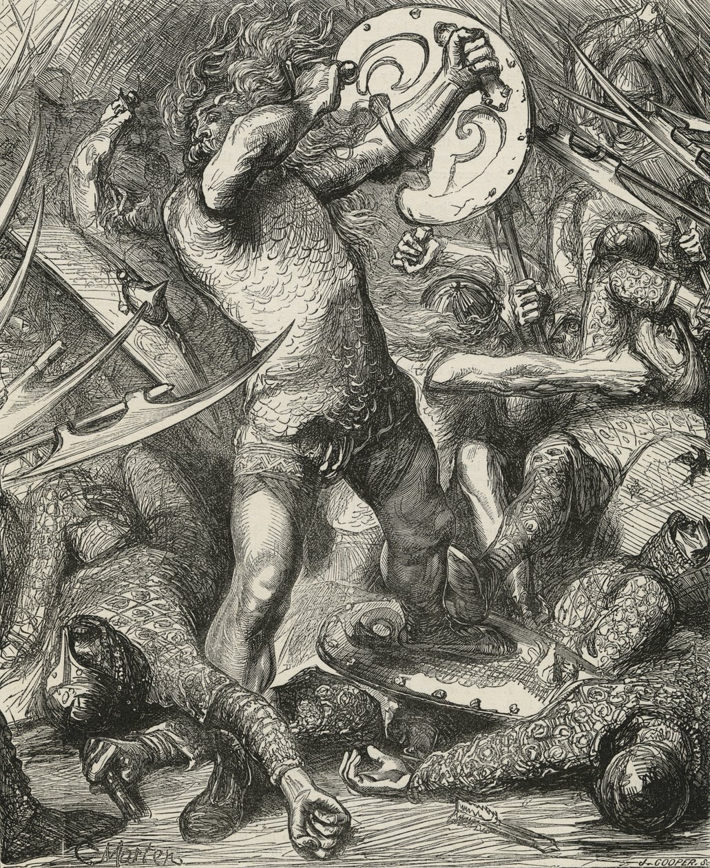 Hereward Norman ev sahibi ile yolunu kesiyor by James Cooper