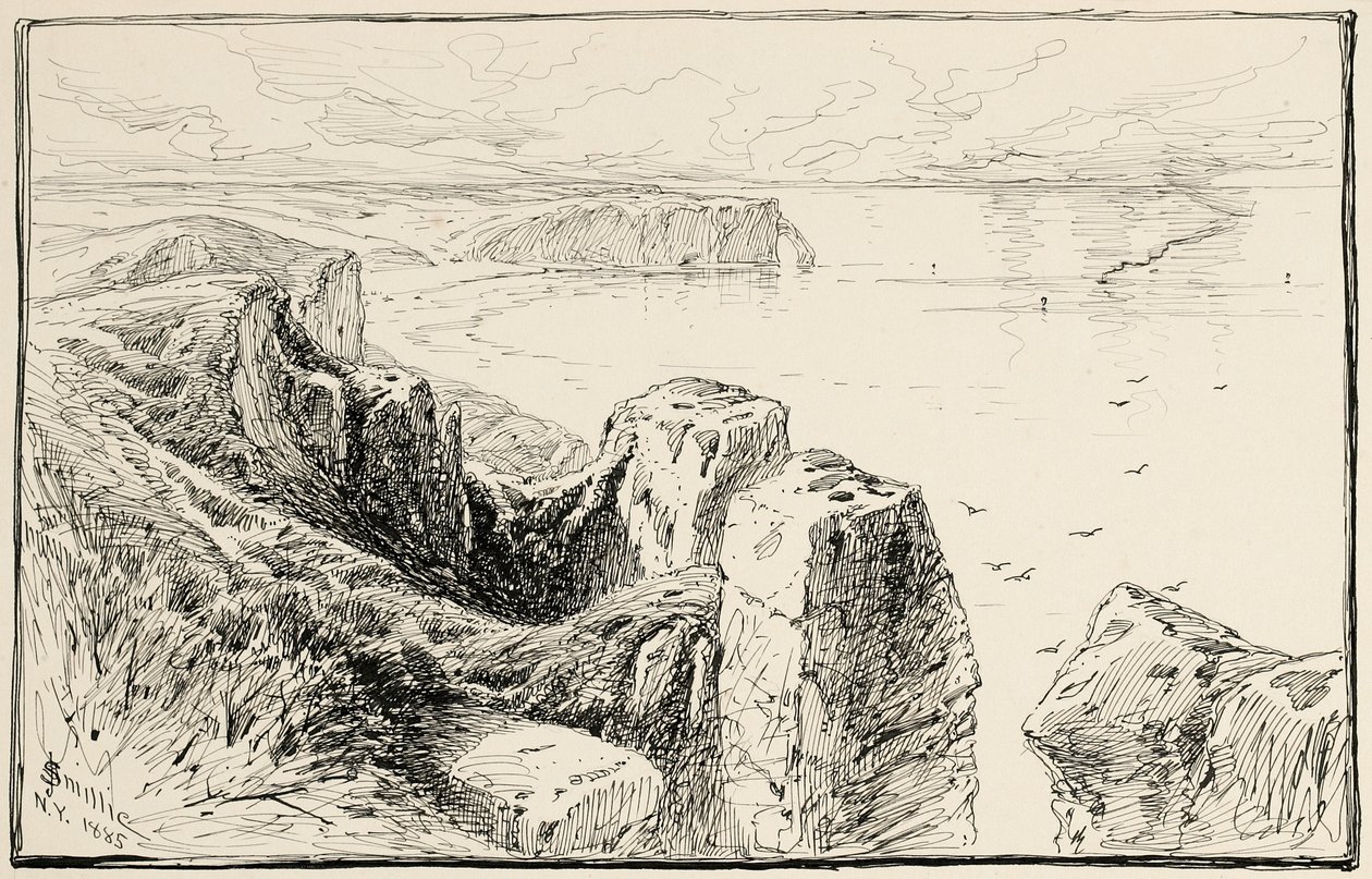 Etretat yakınlarındaki Normandiya Kayalıkları by James David Smillie