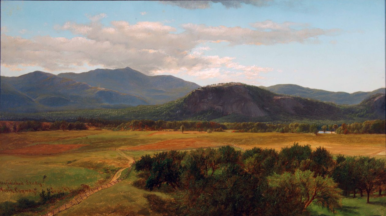 Hendek Dağı ve Beyaz At Çıkıntısı, Çalışma, Kuzey Conway, New Hampshire, 1867 by James David Smillie