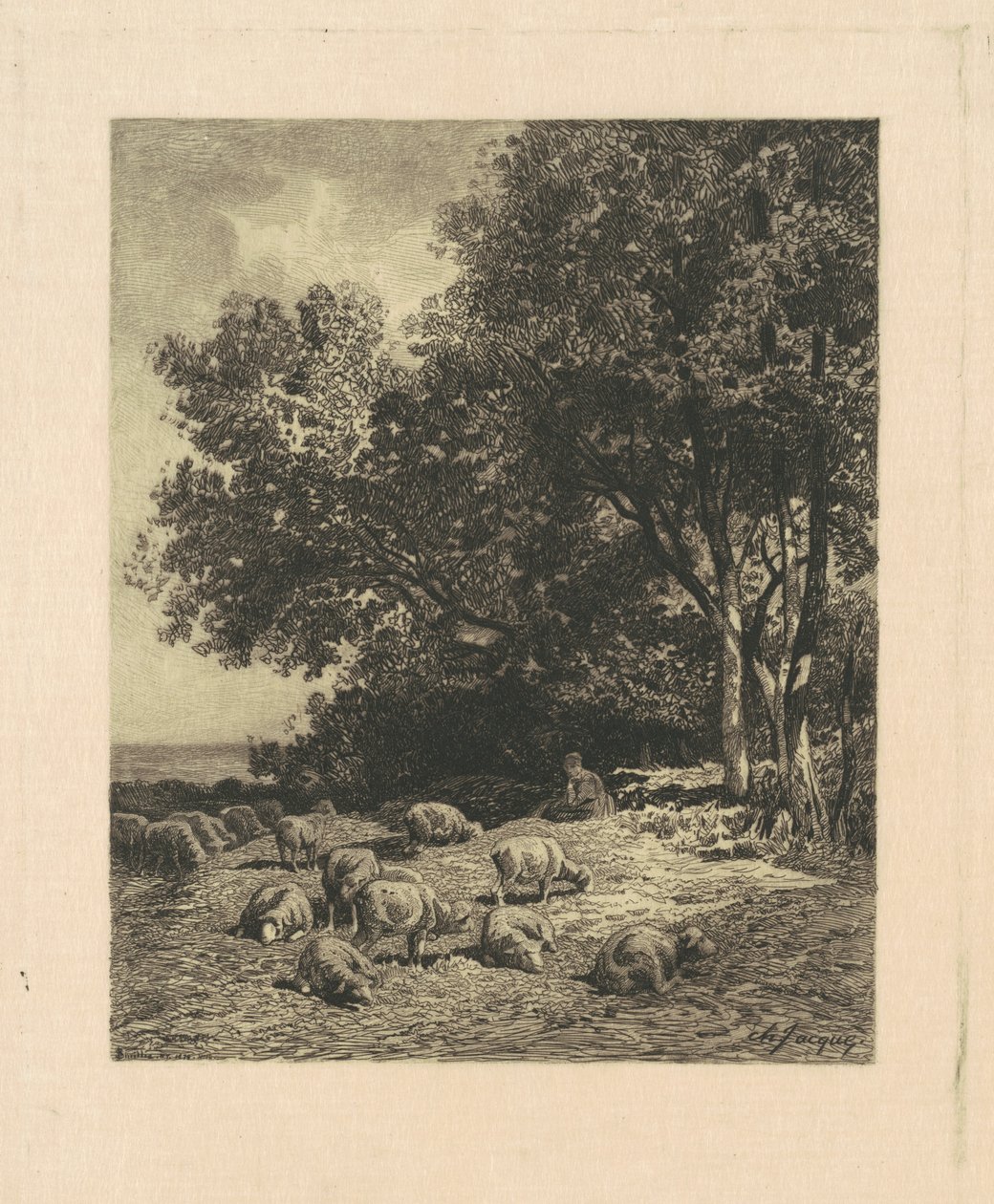 Koyunlu Manzara by James David Smillie, after Charles Émile Jacque