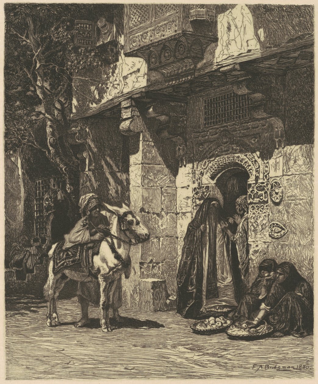 Bir Kahire Hanımı Ziyareti by James David Smillie, after Frederic Arthur Bridgman