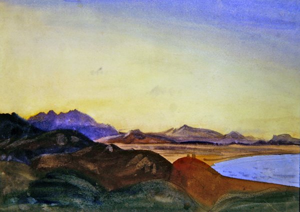 Collioure, Canigoure in the Distance (kağıt üzerine kurşun kalem üzerine suluboya) by James Dickson Innes