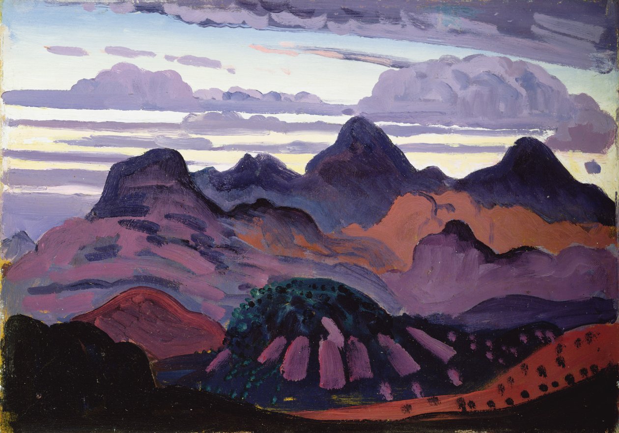 Derin Alacakaranlık, Pireneler, c.1912-13 (panelde yağ) by James Dickson Innes