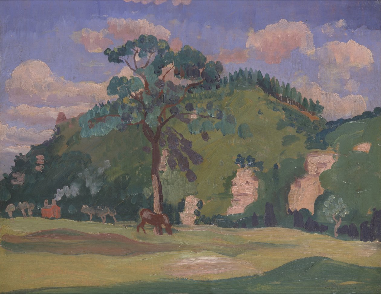 Otlayan Atlı Manzara by James Dickson Innes