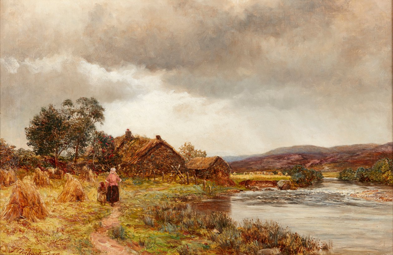 Tarlalardan Ev (tuval üzerine yağlı boya) by James Docharty