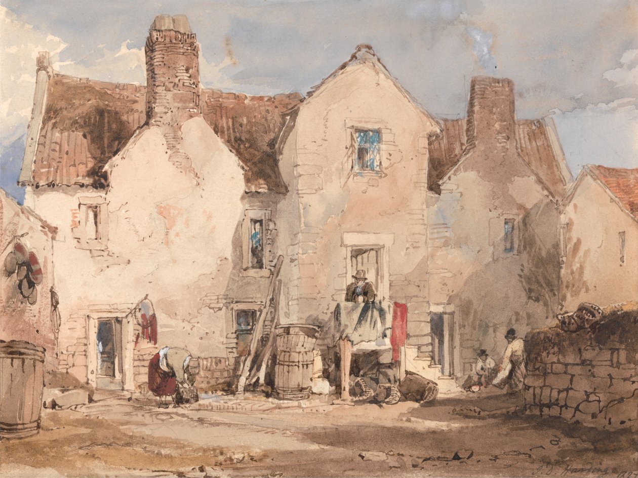 Hull, Yorkshire yakınlarındaki Sculcoats'taki Balıkçı Evleri by James Duffield Harding