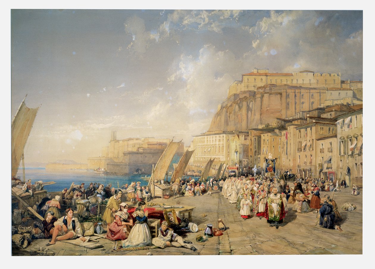 Corpus Christi, Napoli Bayramında Alayı by James Duffield Harding