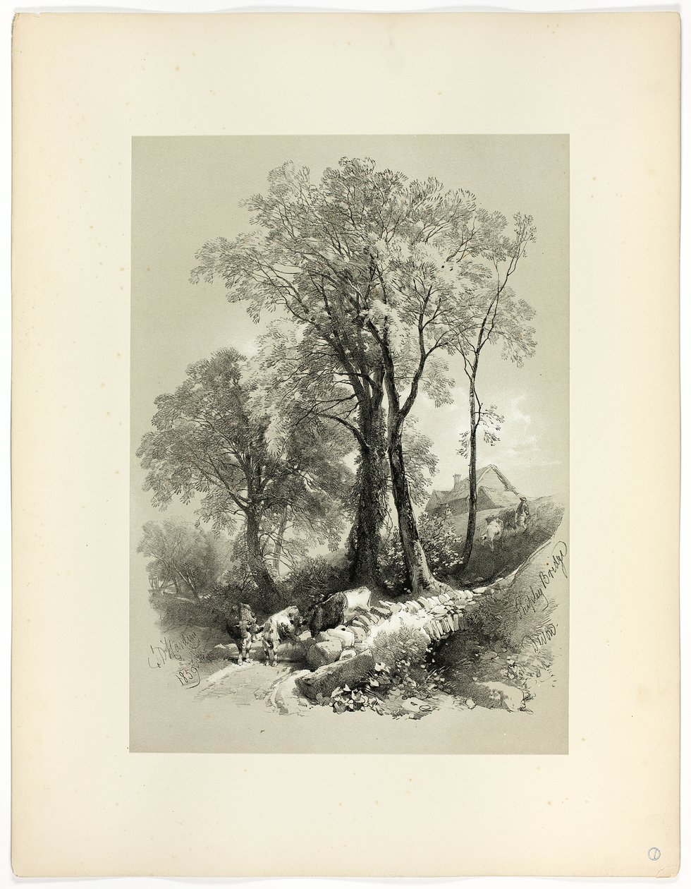 Pitoresk Seçimlerden Shipley Köprüsü, Devon by James Duffield Harding