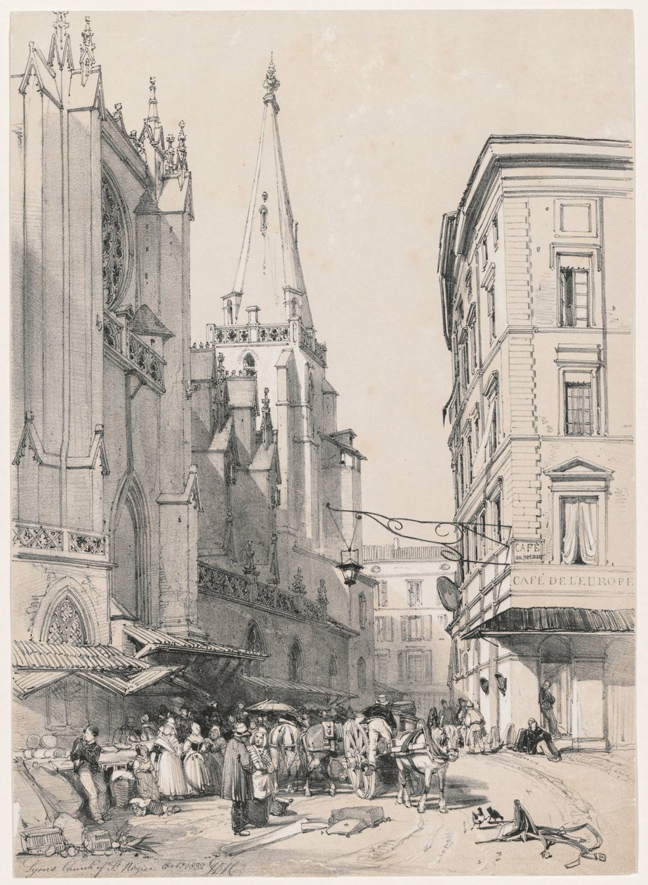 Evde ve Yurtdışında Eskizler: St. Hezier Lyons Kilisesi, Ekim 1832, 1832. by James Duffield Harding