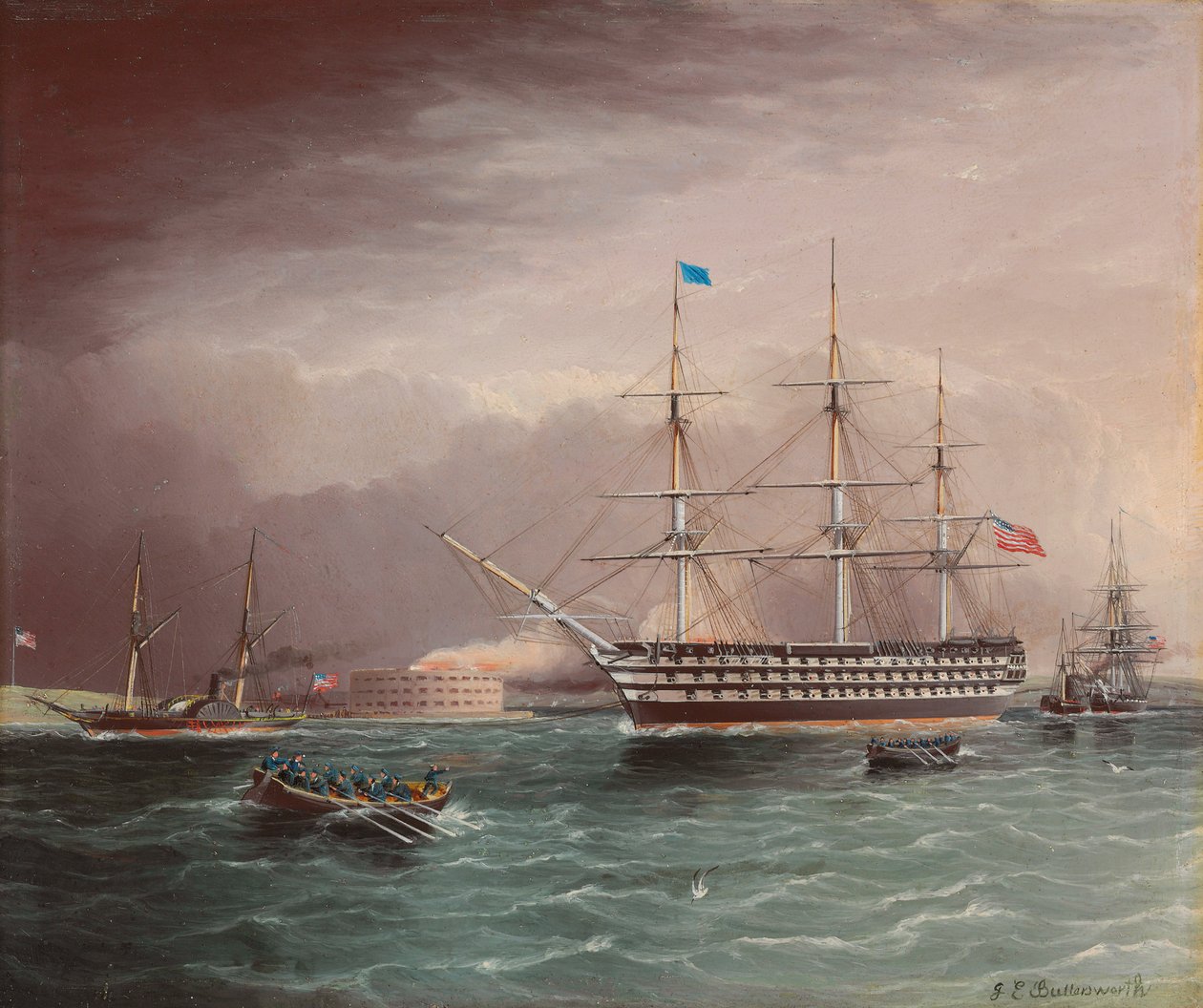 ABD Arka planda Fort Monroe ile Amerikan İç Savaşı
