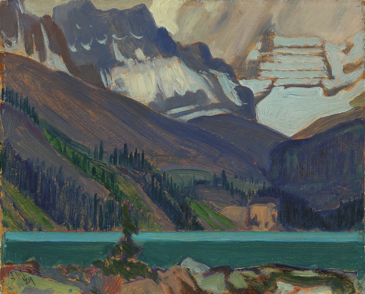 Kar Bulutları, OHara Gölü, 1929 (preslenmiş karton üzerine yağlı boya) by James Edward Hervey Macdonald