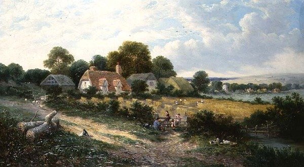 Saman yapımı (tuval üzerine yağlı boya) by James Edwin Meadows