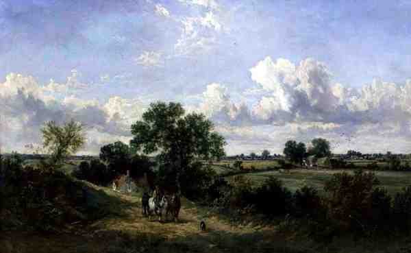 Hasattan Eve Dönüş, Suffolk (tuval üzerine yağlı boya) by James Edwin Meadows