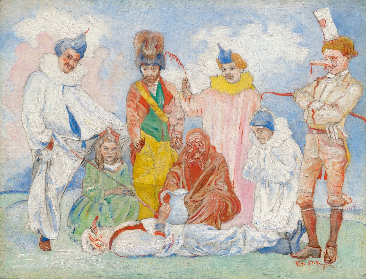 Maskelerin vaftizi, 1891. by James Ensor