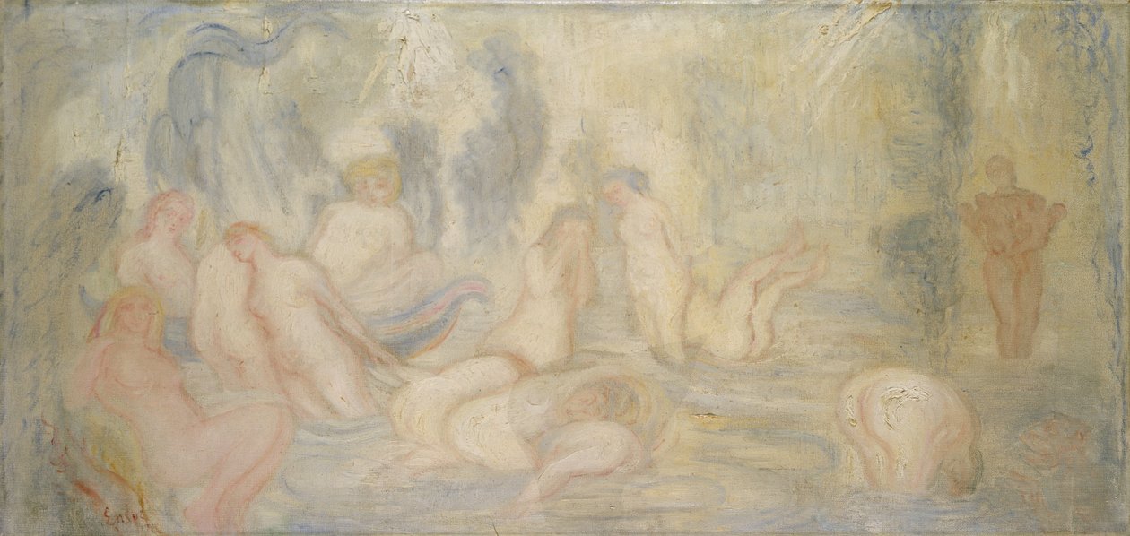 Banyo Yapan Kızlar (Eğri ve Dalgalı Çizgiler) 1911 (tuval üzerine yağlıboya) by James Ensor